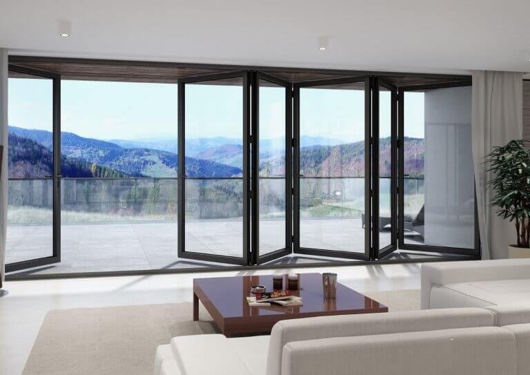 Harmonijkowe drzwi aluminiowe